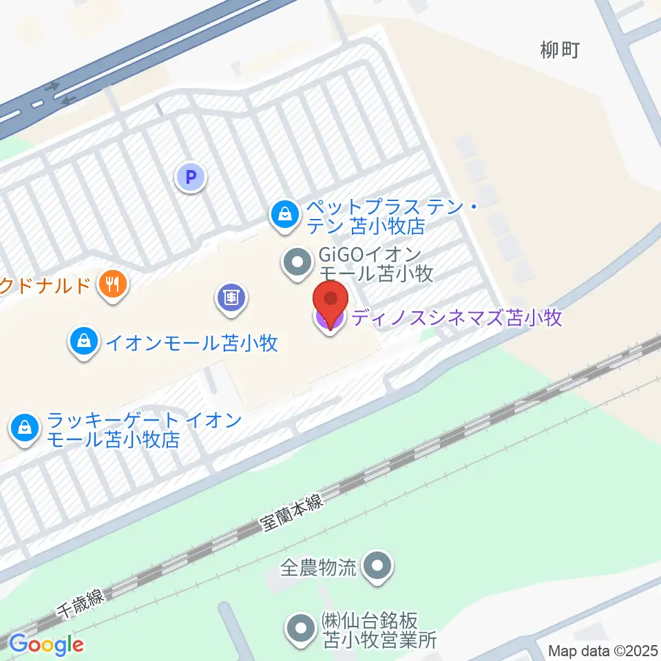 ディノスシネマズ苫小牧周辺の駐車場・コインパーキング一覧地図