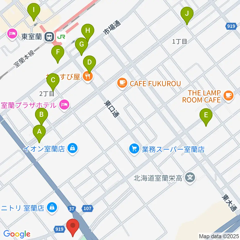 ディノスシネマズ室蘭周辺の駐車場・コインパーキング一覧地図