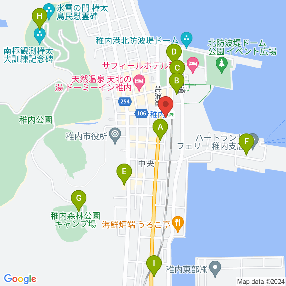 T・ジョイ稚内周辺の駐車場・コインパーキング一覧地図