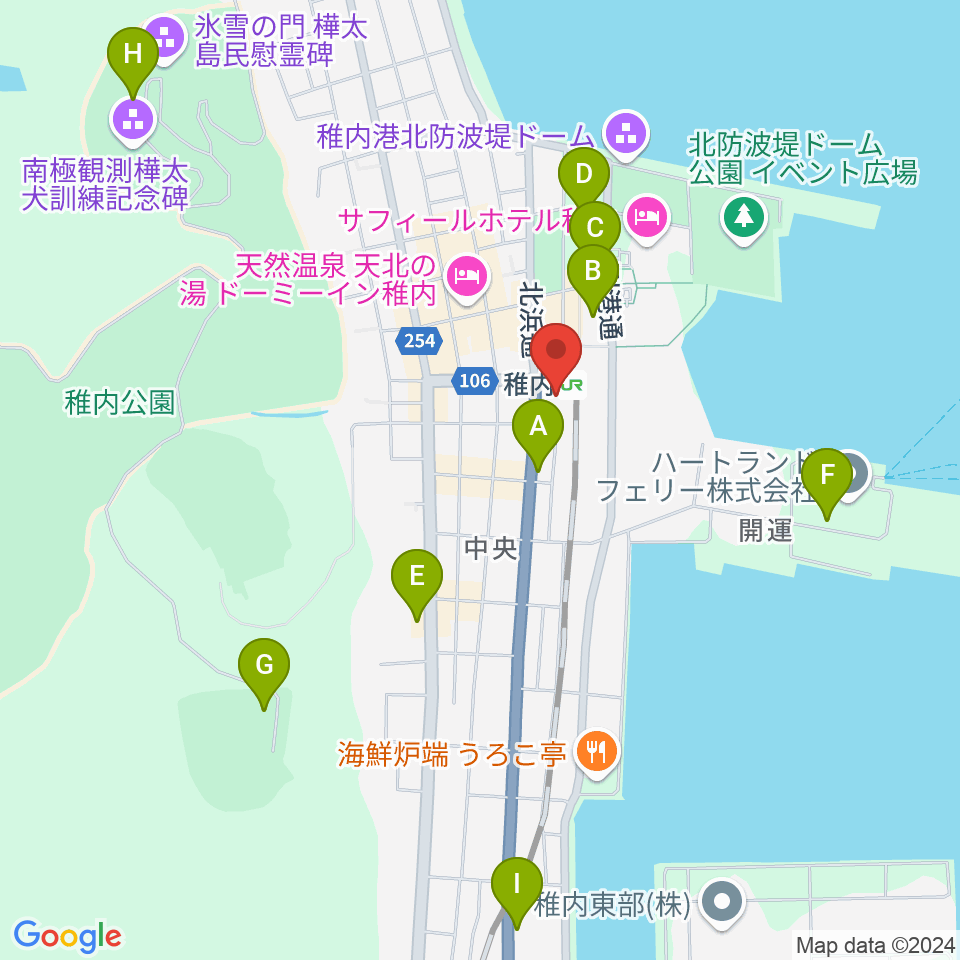 T・ジョイ稚内周辺の駐車場・コインパーキング一覧地図