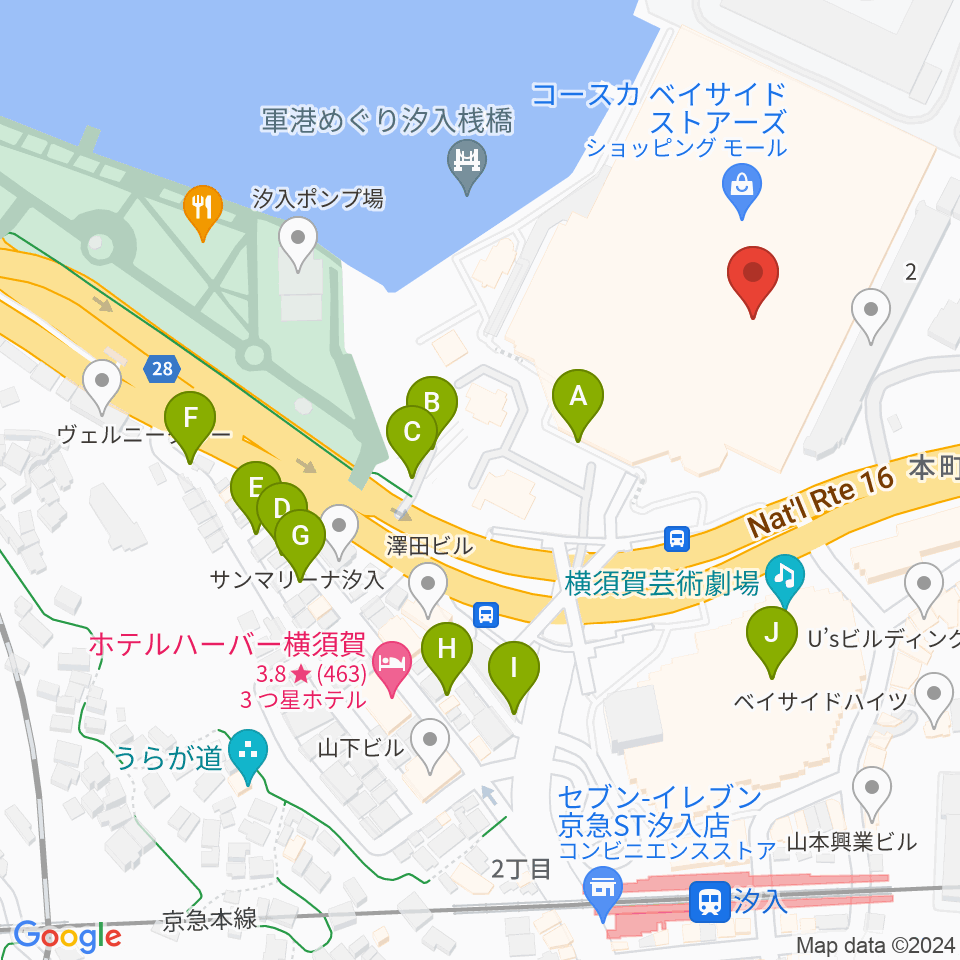 横須賀HUMAXシネマズ周辺の駐車場・コインパーキング一覧地図