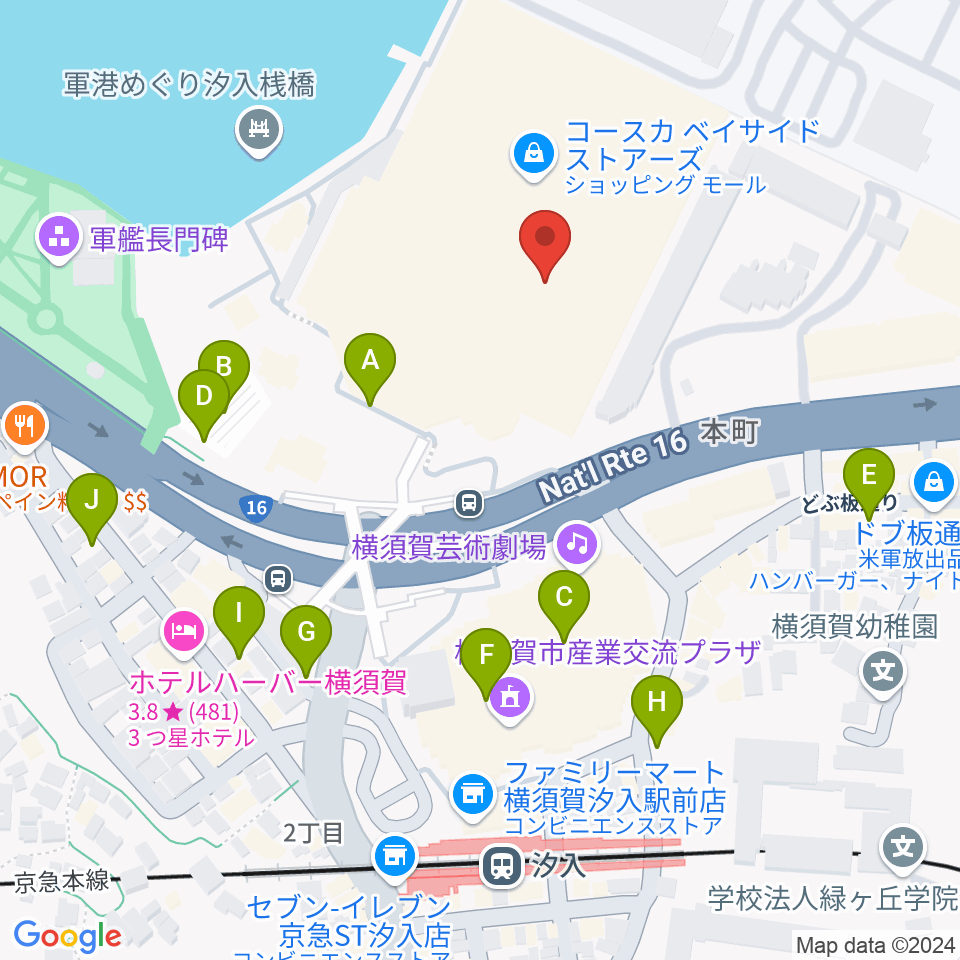 横須賀HUMAXシネマズ周辺の駐車場・コインパーキング一覧地図