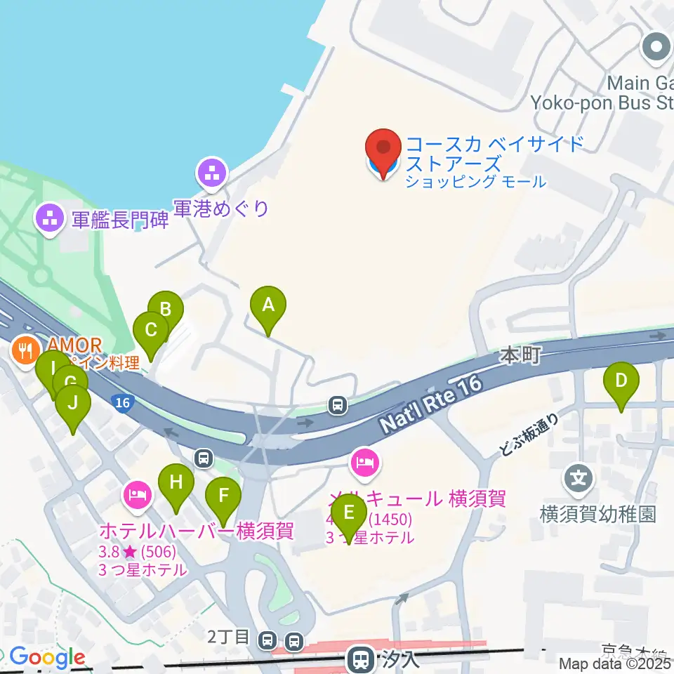 横須賀HUMAXシネマズ周辺の駐車場・コインパーキング一覧地図