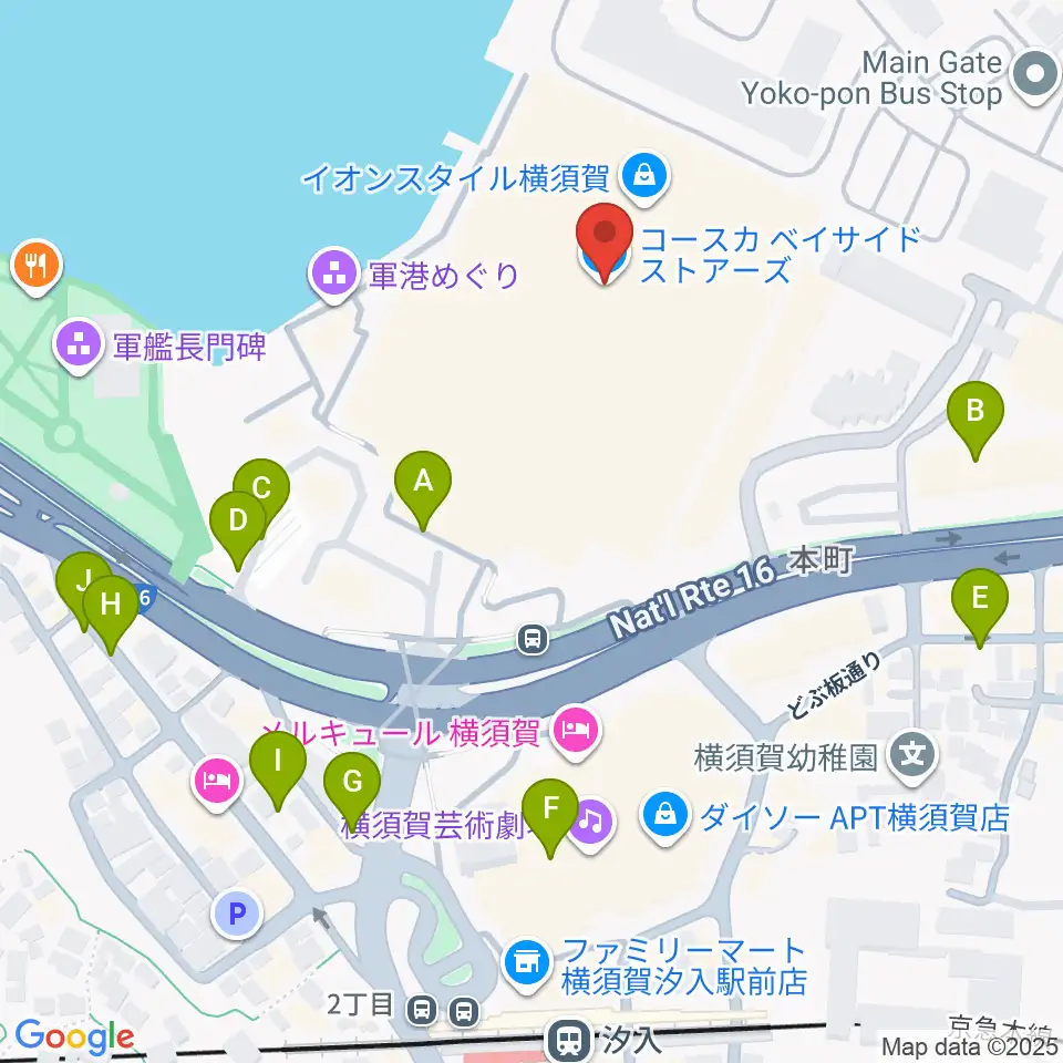 横須賀HUMAXシネマズ周辺の駐車場・コインパーキング一覧地図
