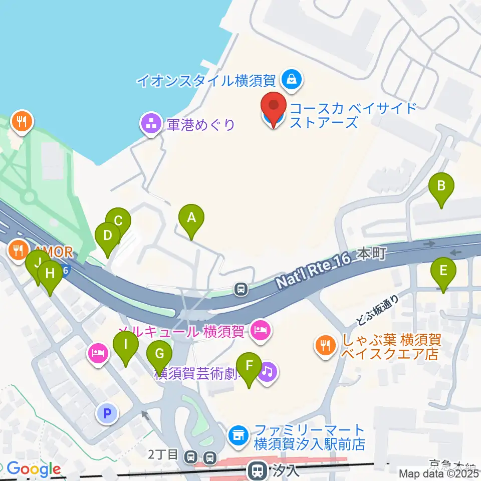 横須賀HUMAXシネマズ周辺の駐車場・コインパーキング一覧地図