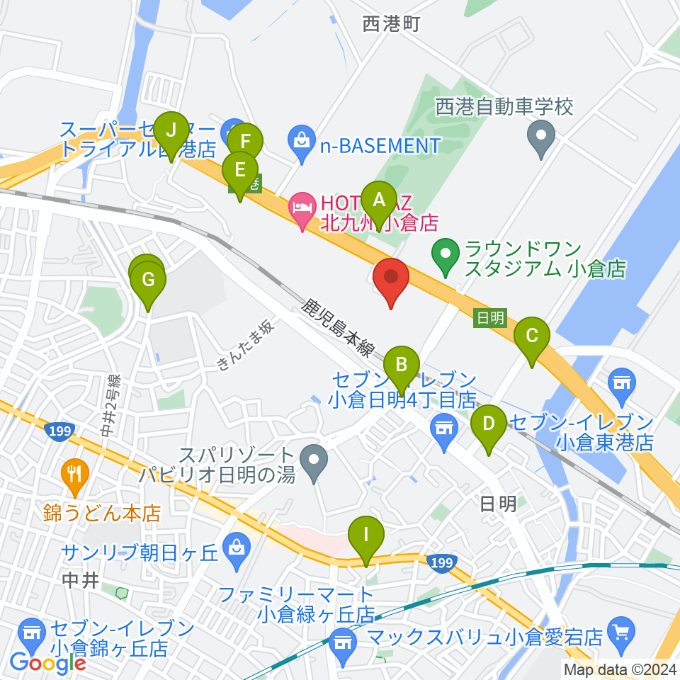 シネマワールド小倉周辺の駐車場・コインパーキング一覧地図