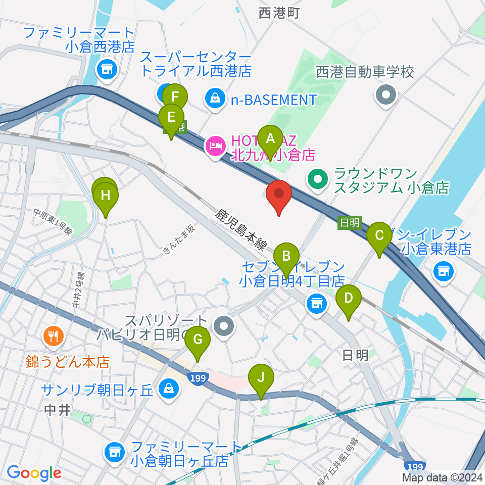 シネマワールド小倉周辺の駐車場・コインパーキング一覧地図