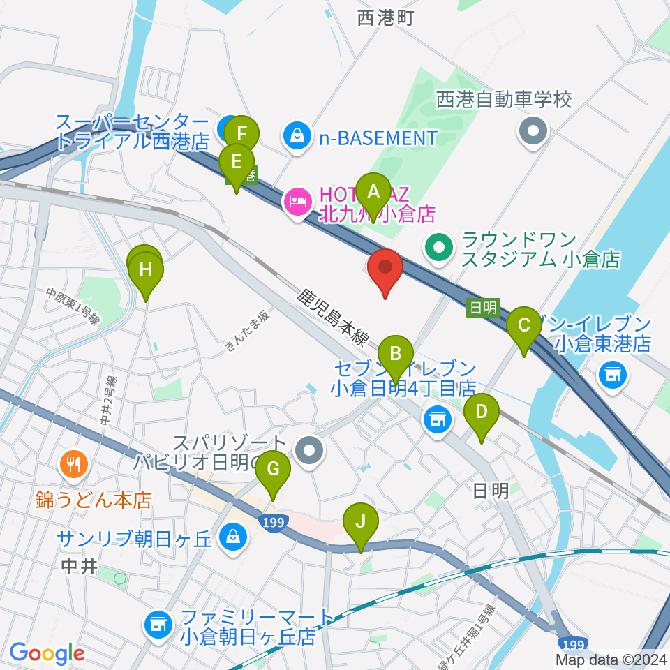 シネマワールド小倉周辺の駐車場・コインパーキング一覧地図