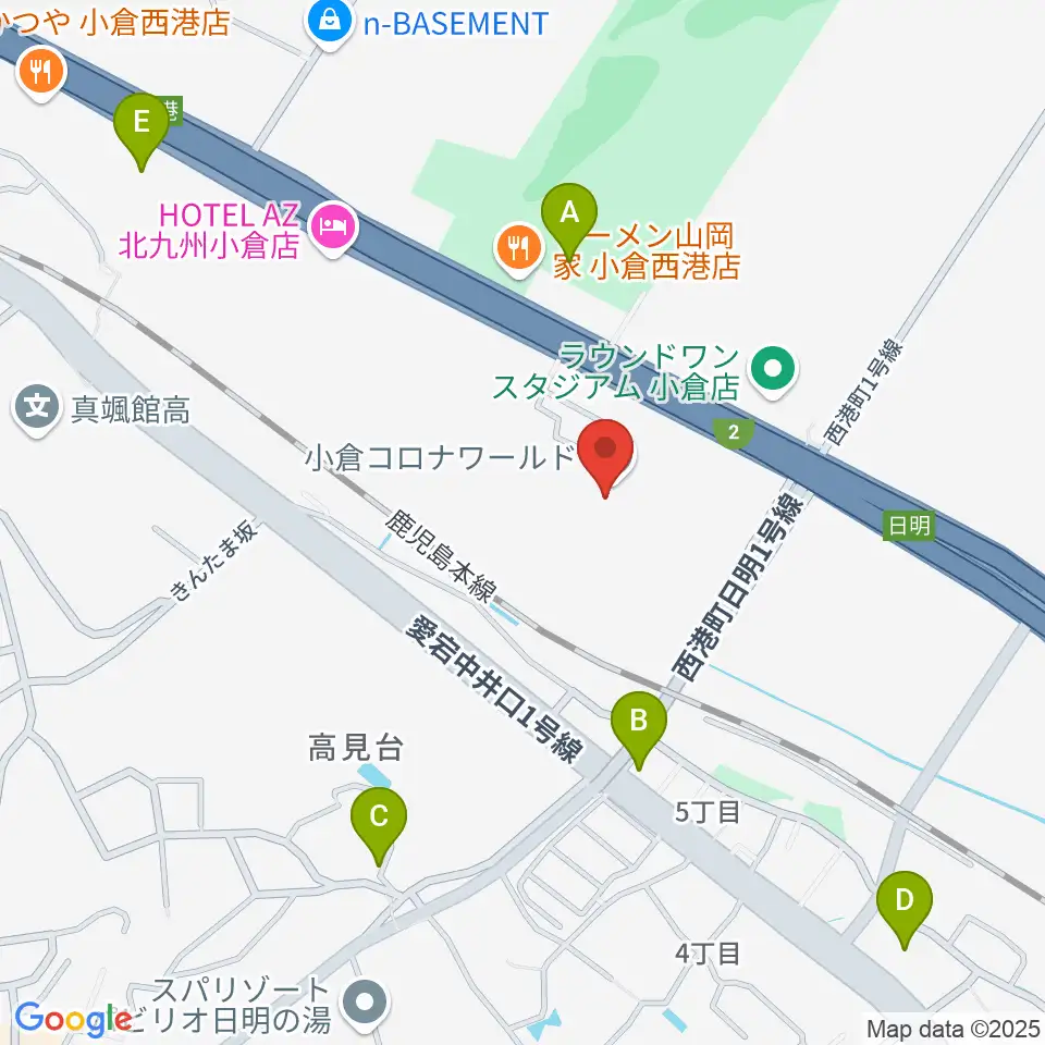 シネマワールド小倉周辺の駐車場・コインパーキング一覧地図