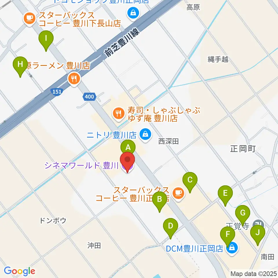 シネマワールド豊川周辺の駐車場・コインパーキング一覧地図