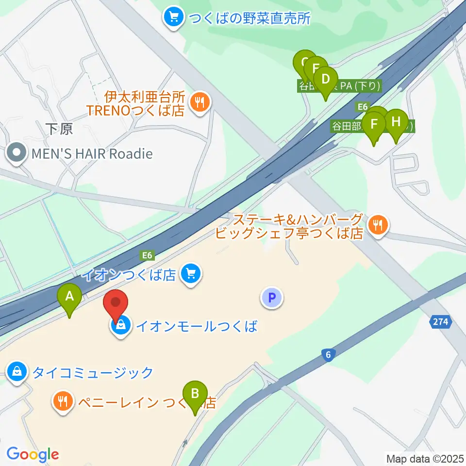 USシネマつくば周辺の駐車場・コインパーキング一覧地図