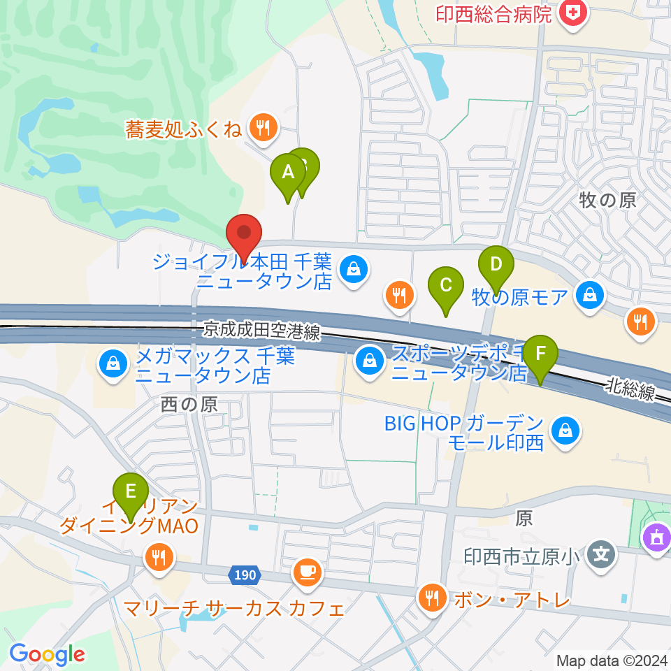 USシネマ千葉ニュータウン周辺の駐車場・コインパーキング一覧地図