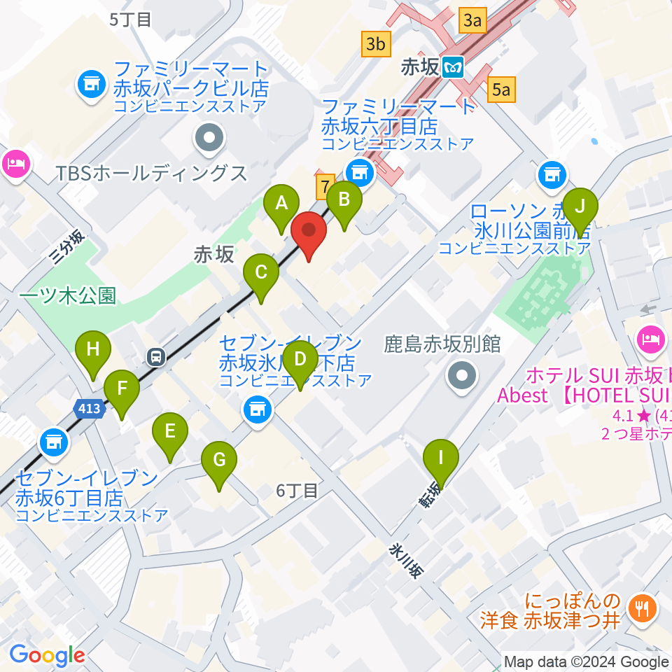 赤坂Kei周辺の駐車場・コインパーキング一覧地図