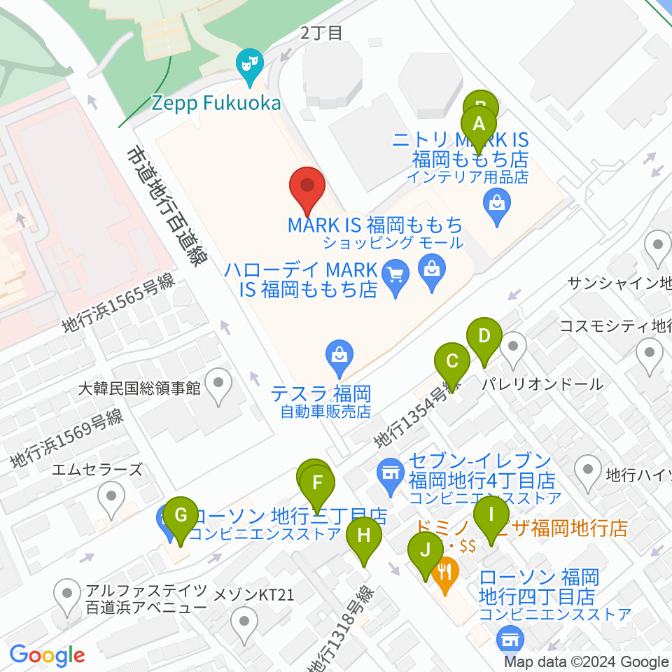 ユナイテッド・シネマ福岡ももち周辺の駐車場・コインパーキング一覧地図