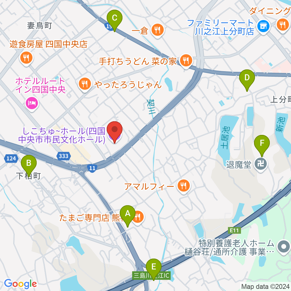 しこちゅ～ホール周辺の駐車場・コインパーキング一覧地図