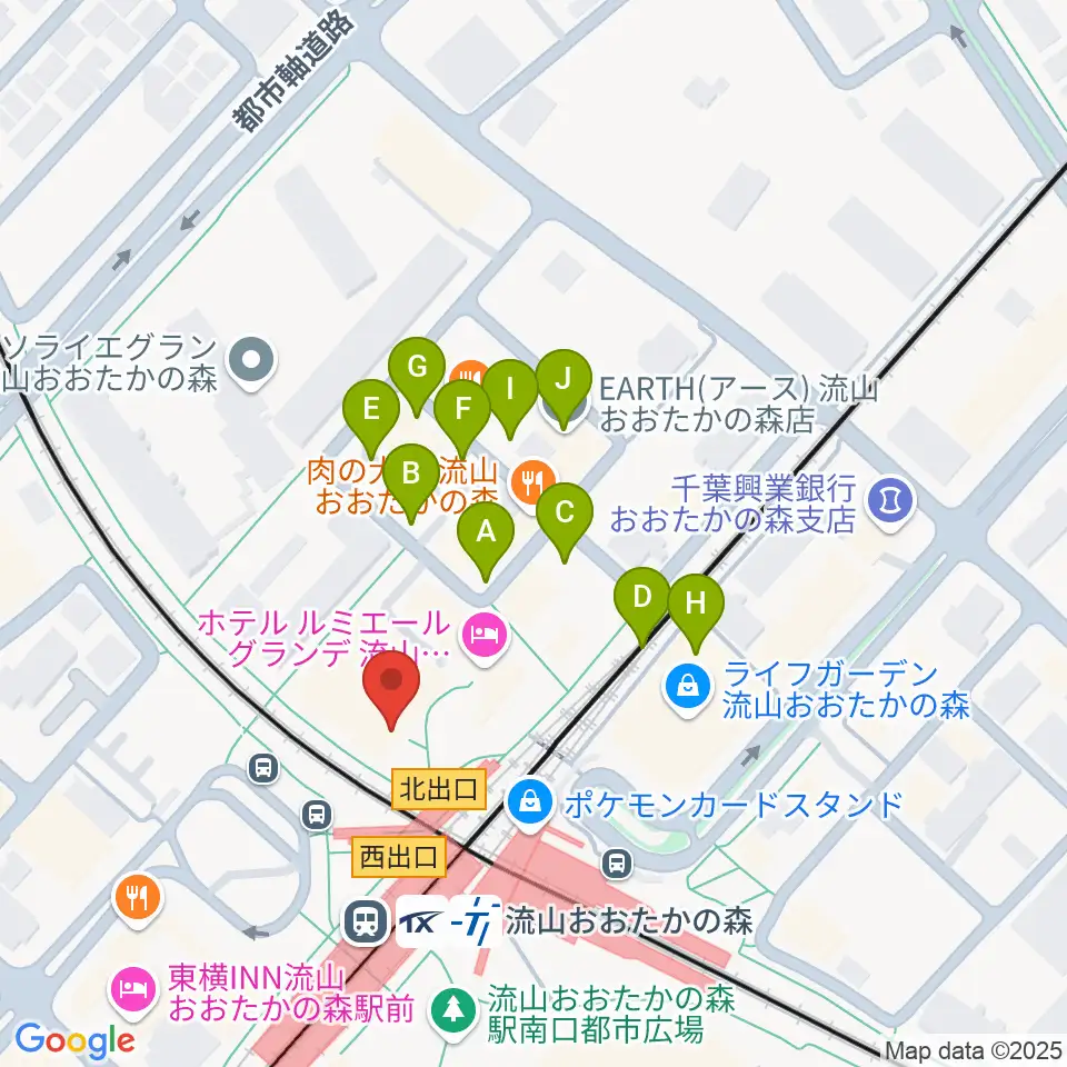 スターツおおたかの森ホール周辺の駐車場・コインパーキング一覧地図