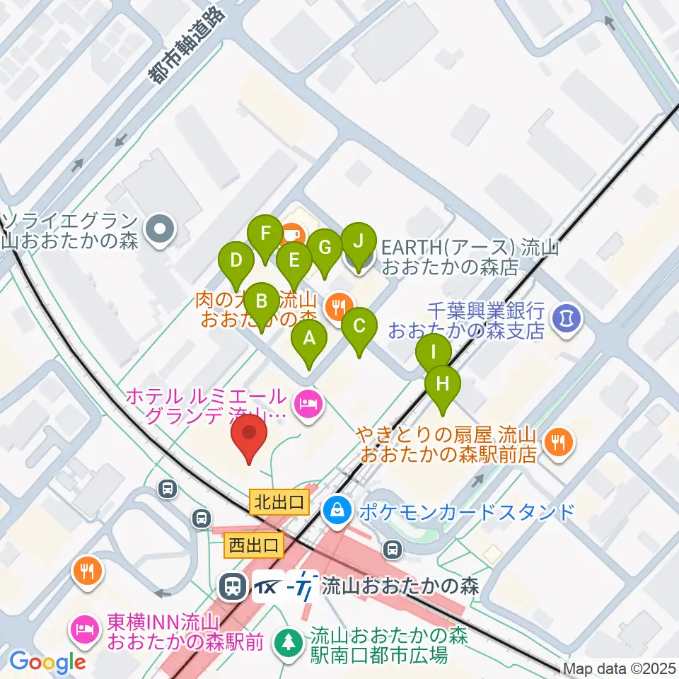 スターツおおたかの森ホール周辺の駐車場・コインパーキング一覧地図