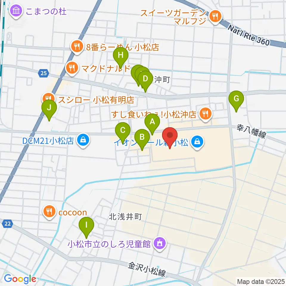 イオンシネマ新小松周辺の駐車場・コインパーキング一覧地図