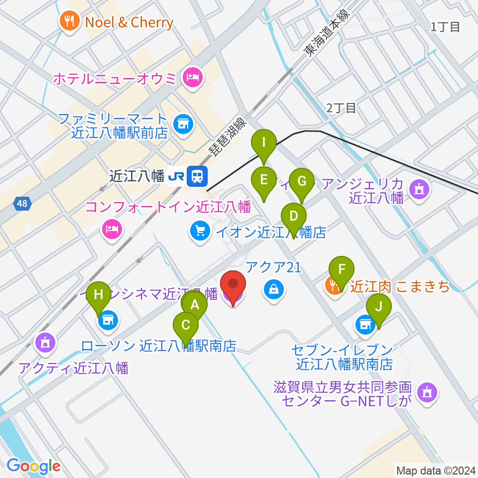 イオンシネマ近江八幡周辺の駐車場・コインパーキング一覧地図