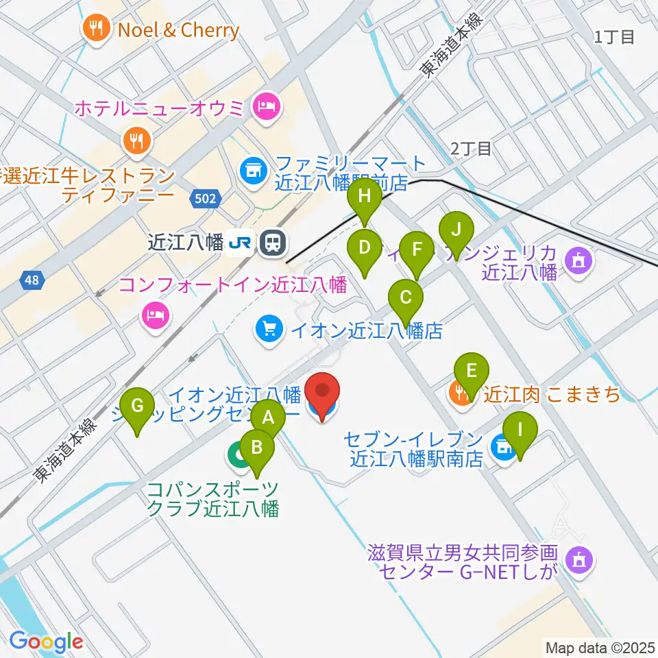 イオンシネマ近江八幡周辺の駐車場・コインパーキング一覧地図