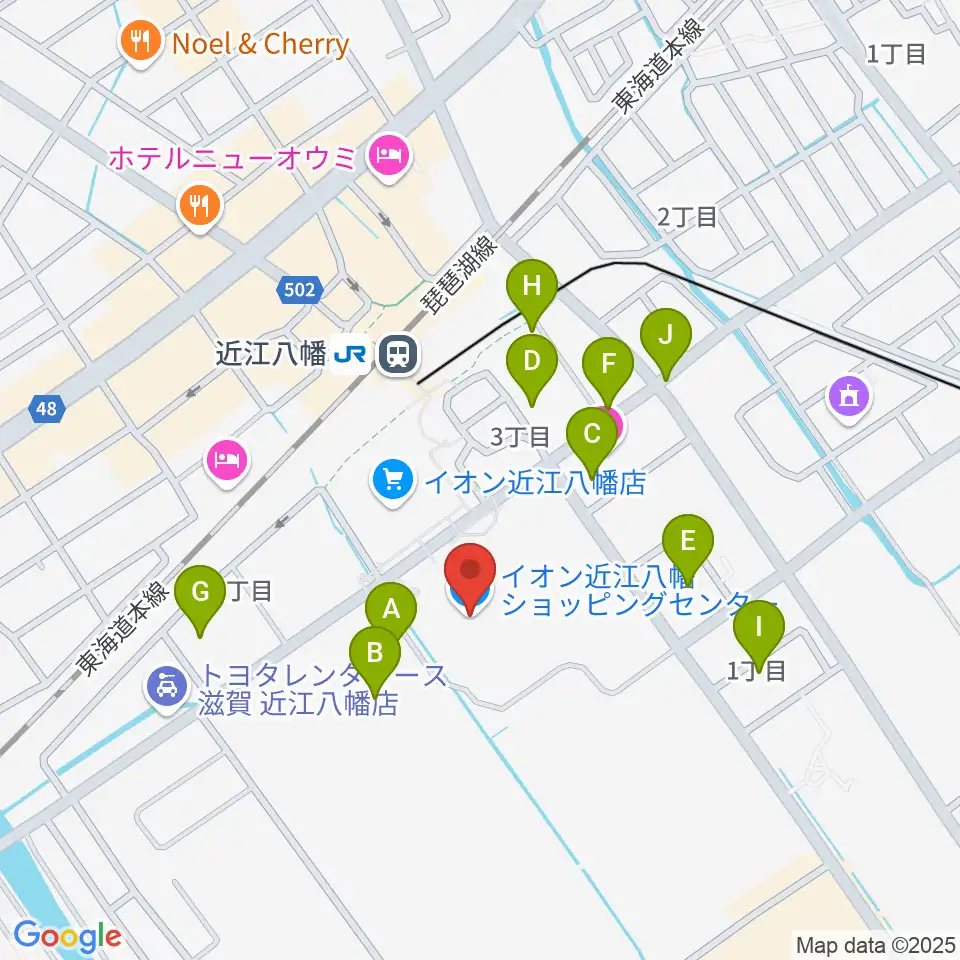 イオンシネマ近江八幡周辺の駐車場・コインパーキング一覧地図
