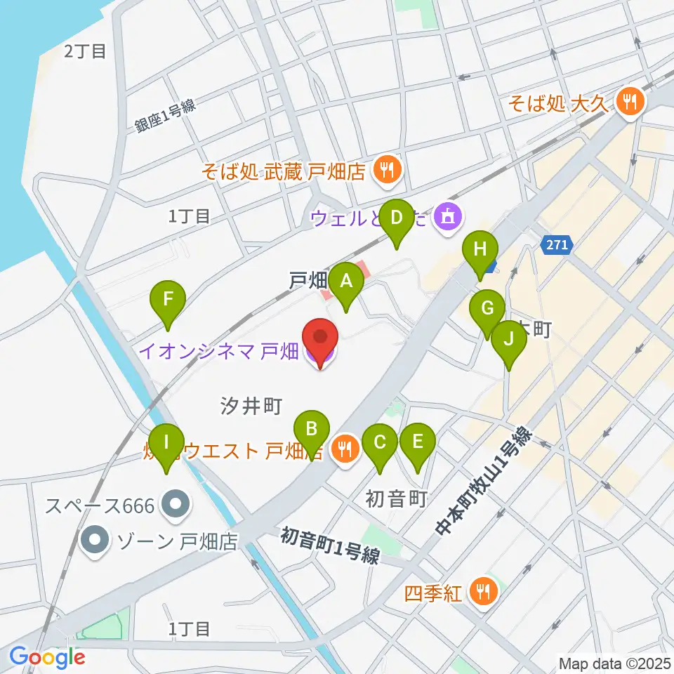 イオンシネマ戸畑周辺の駐車場・コインパーキング一覧地図