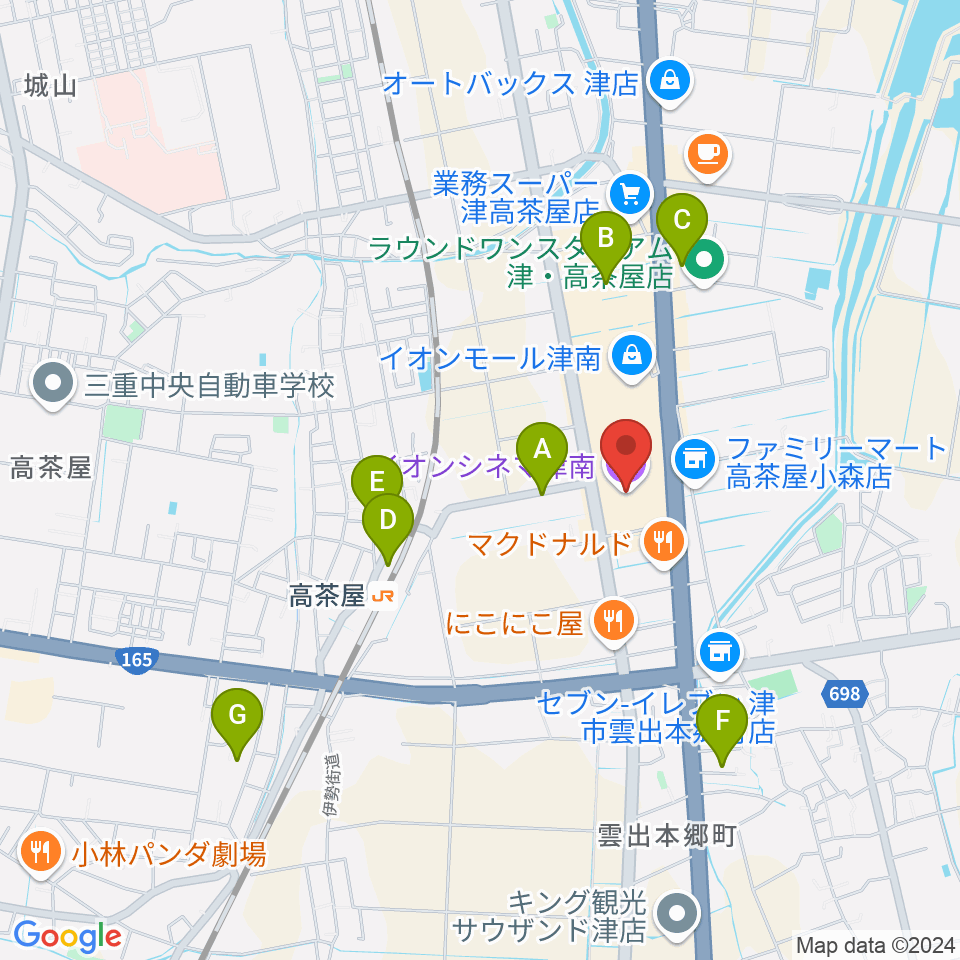 イオンシネマ津南周辺の駐車場・コインパーキング一覧地図