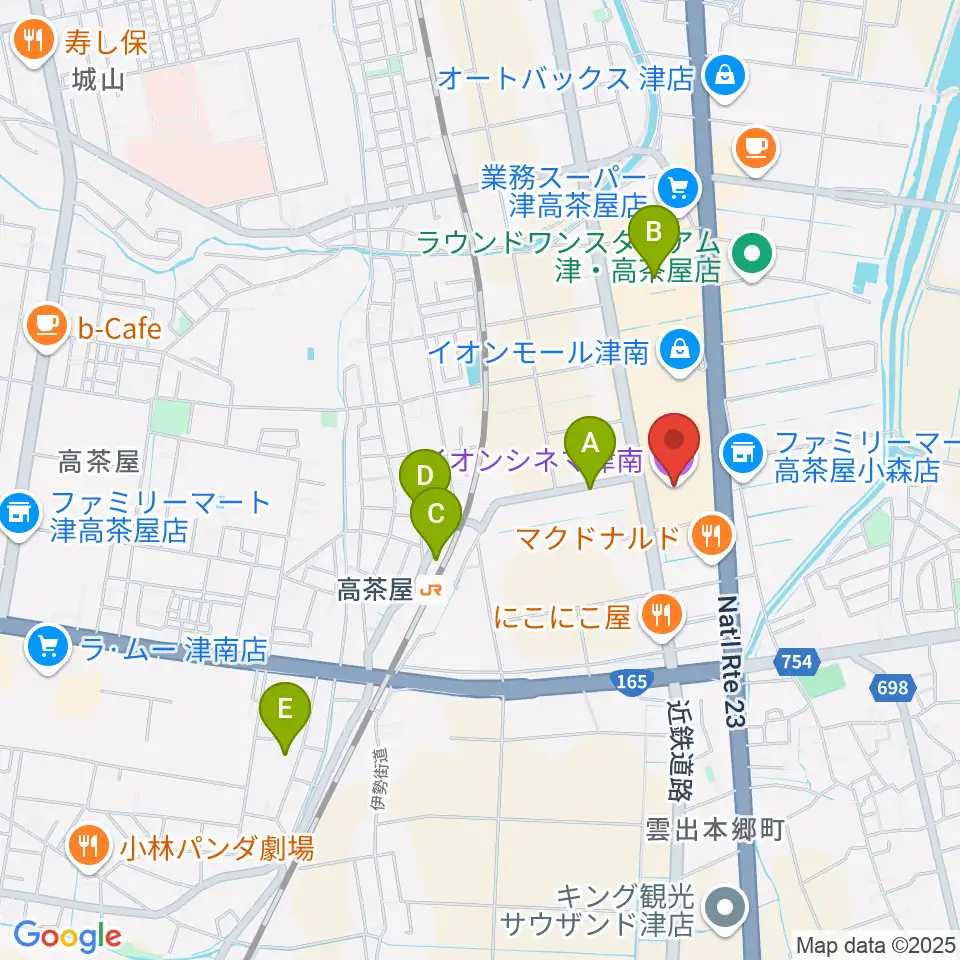 イオンシネマ津南周辺の駐車場・コインパーキング一覧地図