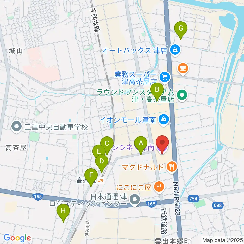 イオンシネマ津南周辺の駐車場・コインパーキング一覧地図