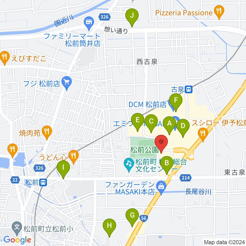 シネマサンシャインエミフルMASAKI周辺の駐車場・コインパーキング一覧地図