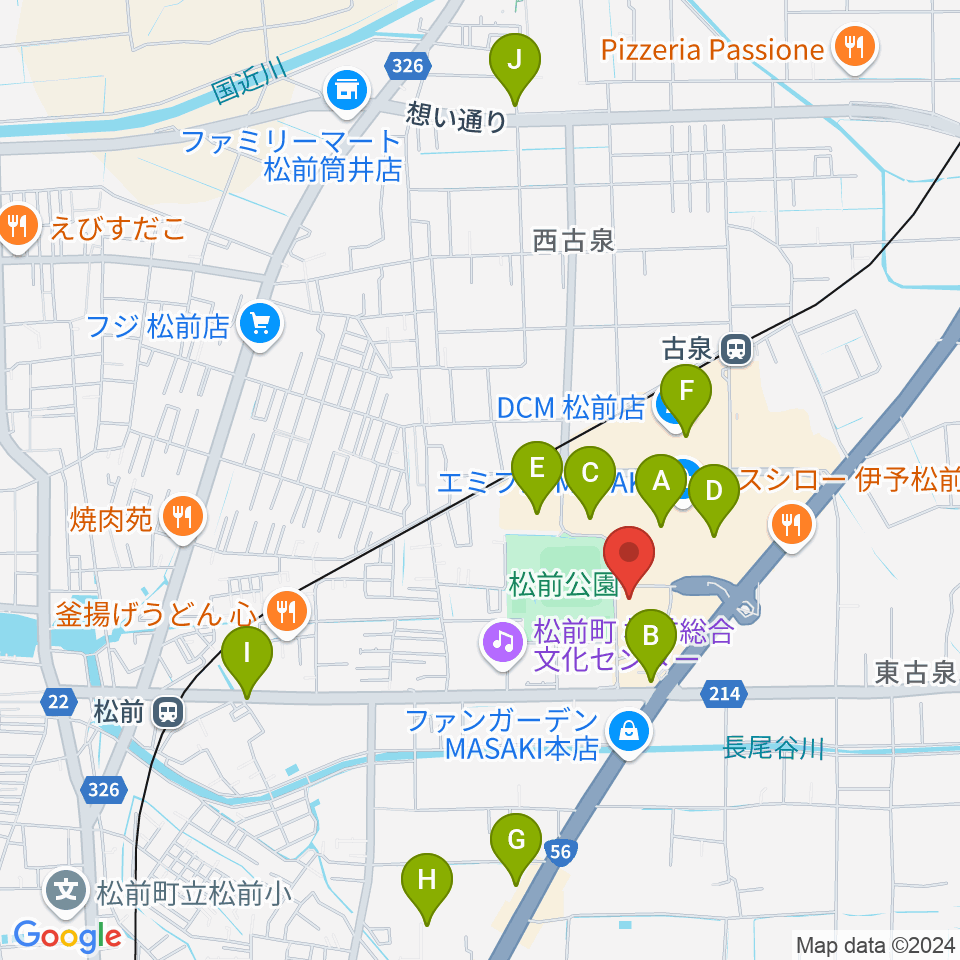 シネマサンシャインエミフルMASAKI周辺の駐車場・コインパーキング一覧地図