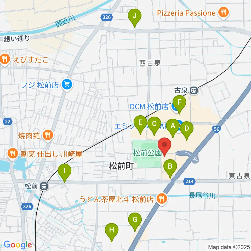 シネマサンシャインエミフルMASAKI周辺の駐車場・コインパーキング一覧地図