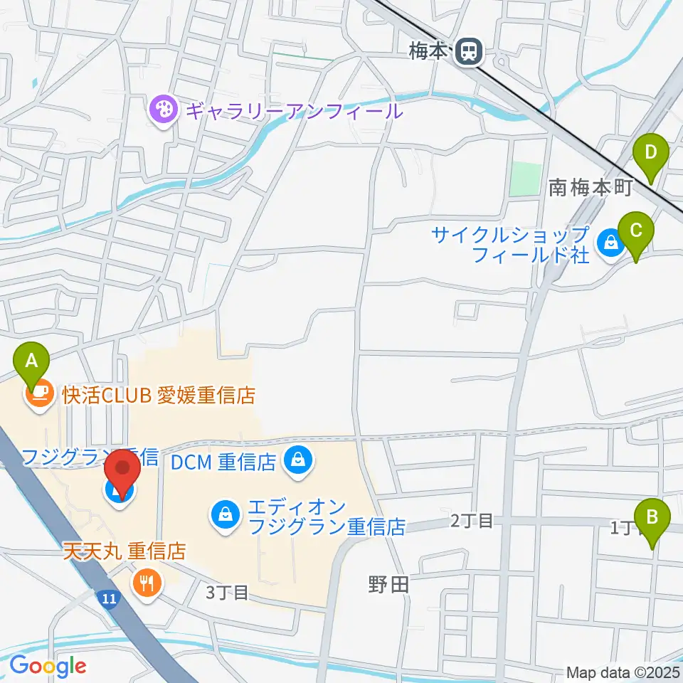シネマサンシャイン重信周辺の駐車場・コインパーキング一覧地図