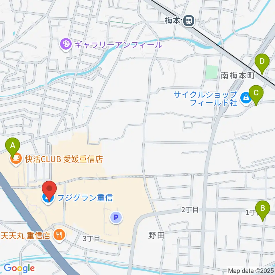 シネマサンシャイン重信周辺の駐車場・コインパーキング一覧地図