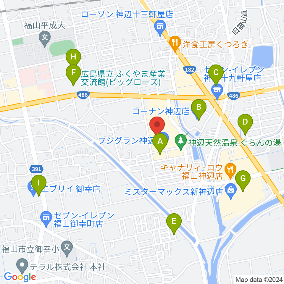 福山エーガル8シネマズ周辺の駐車場・コインパーキング一覧地図