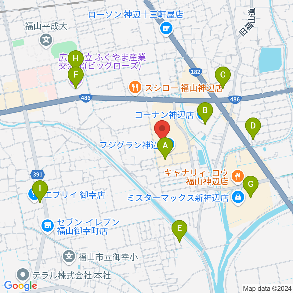 福山エーガル8シネマズ周辺の駐車場・コインパーキング一覧地図