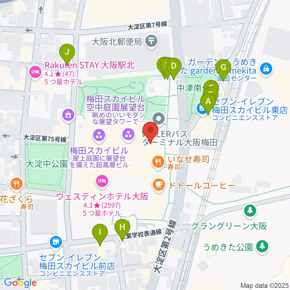テアトル梅田周辺の駐車場・コインパーキング一覧地図