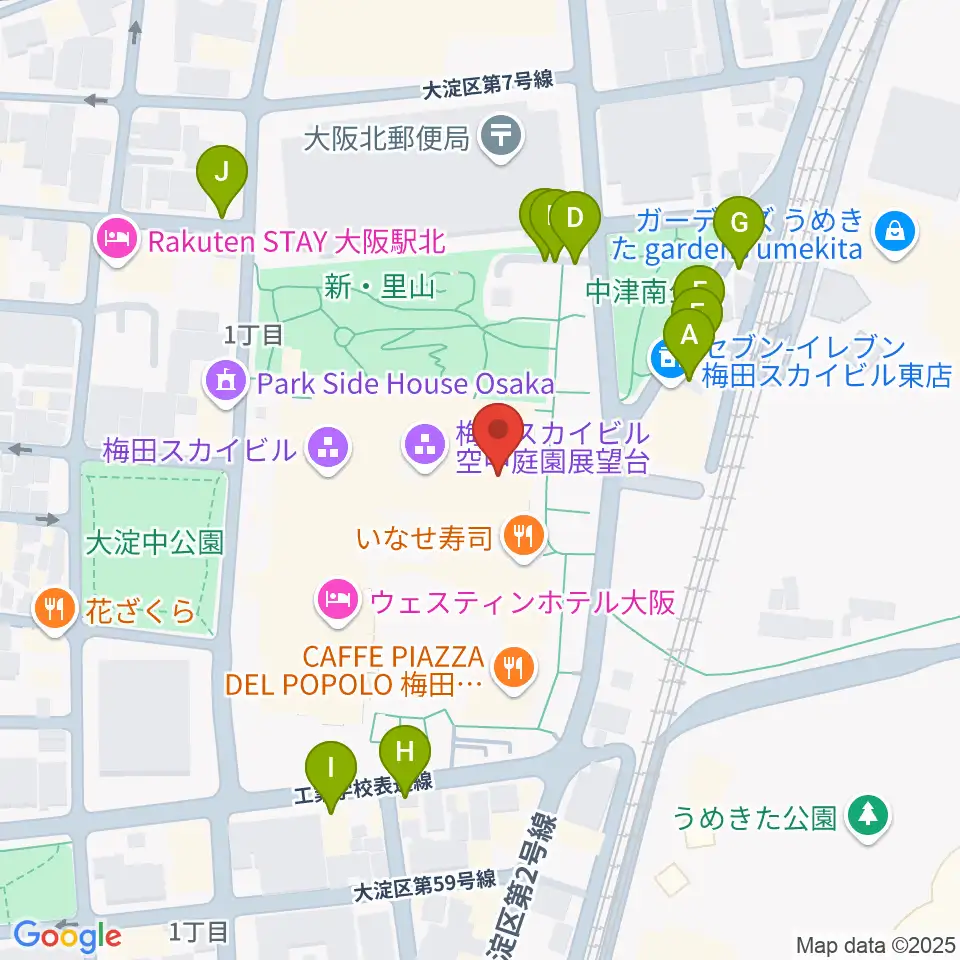 テアトル梅田周辺の駐車場・コインパーキング一覧地図
