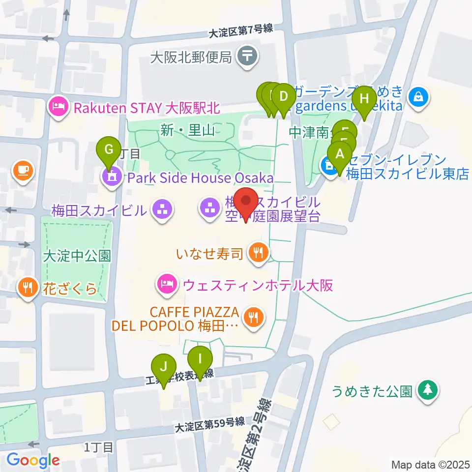 テアトル梅田周辺の駐車場・コインパーキング一覧地図