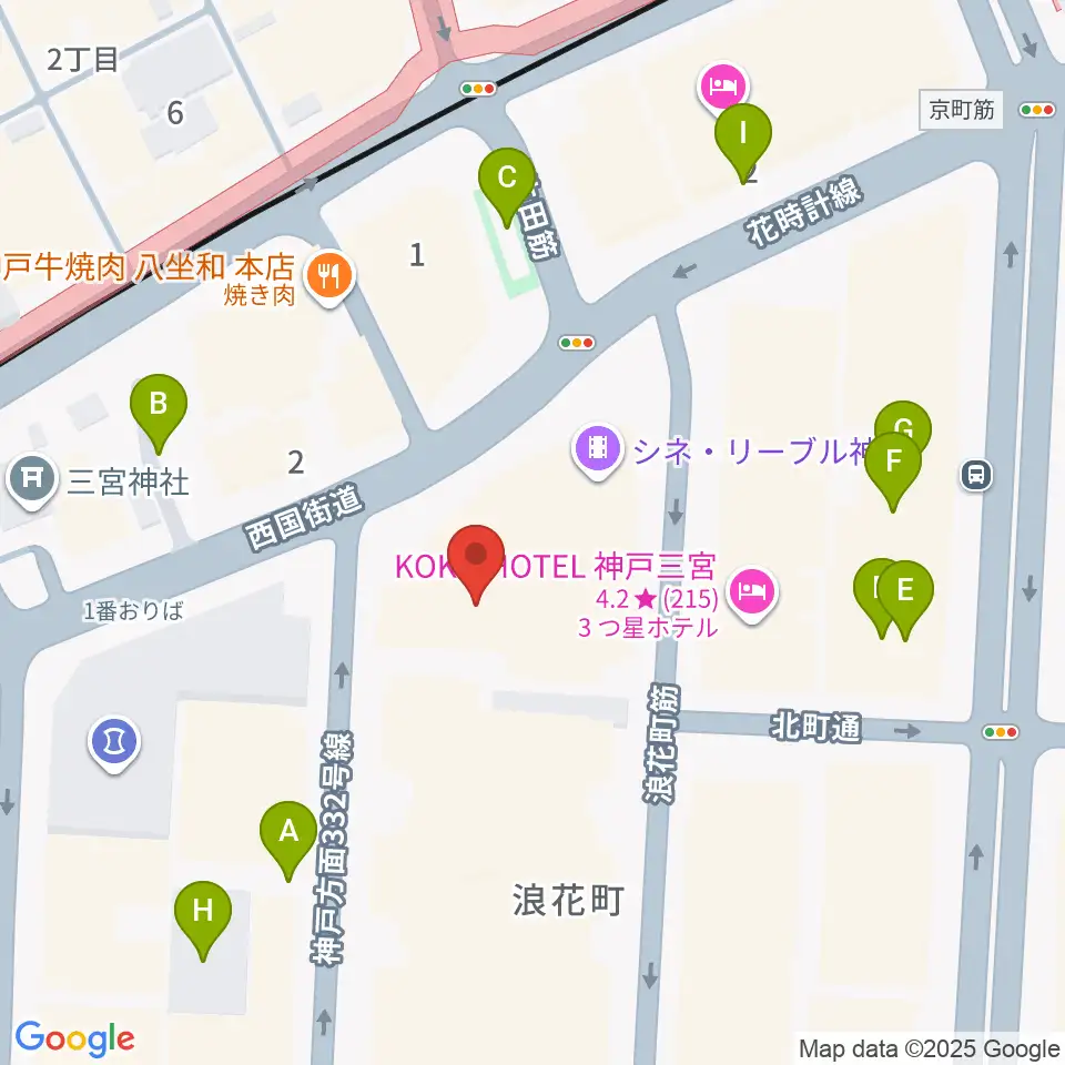 シネ・リーブル神戸周辺の駐車場・コインパーキング一覧地図