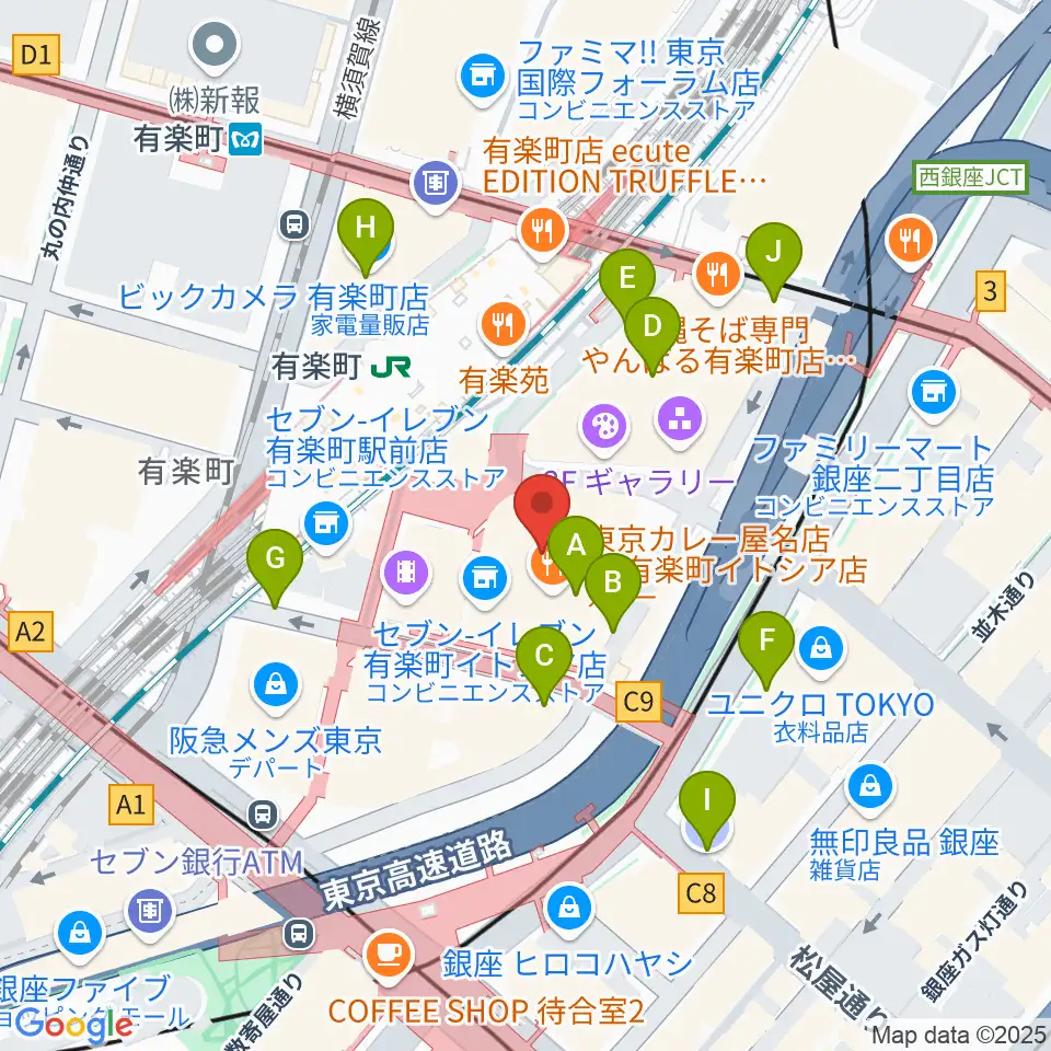 ヒューマントラストシネマ有楽町周辺の駐車場・コインパーキング一覧地図