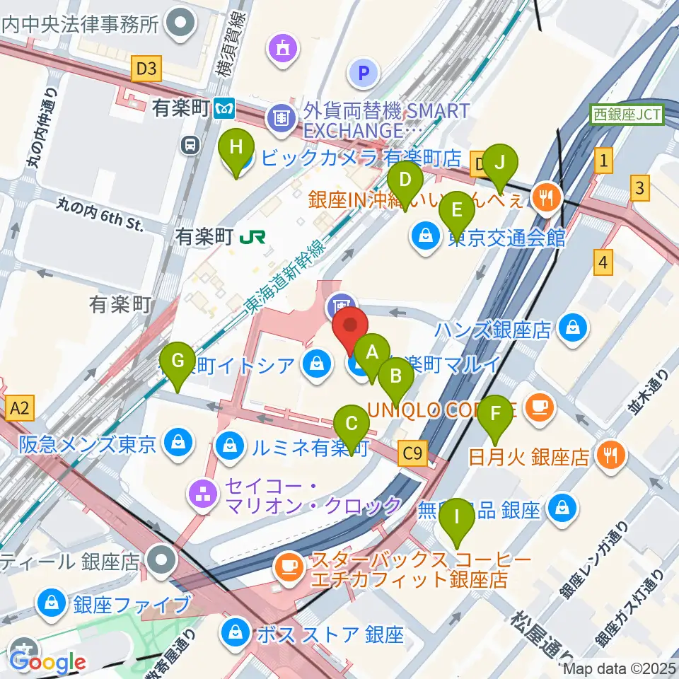 ヒューマントラストシネマ有楽町周辺の駐車場・コインパーキング一覧地図