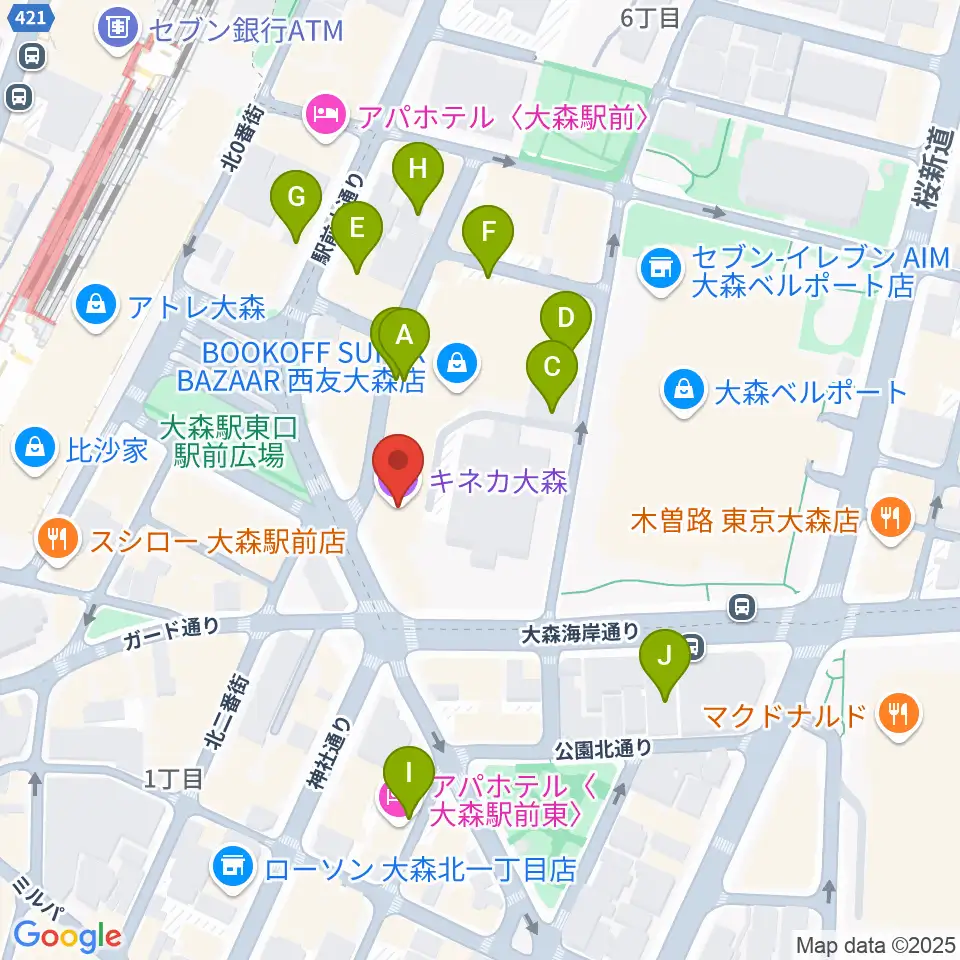 キネカ大森周辺の駐車場・コインパーキング一覧地図
