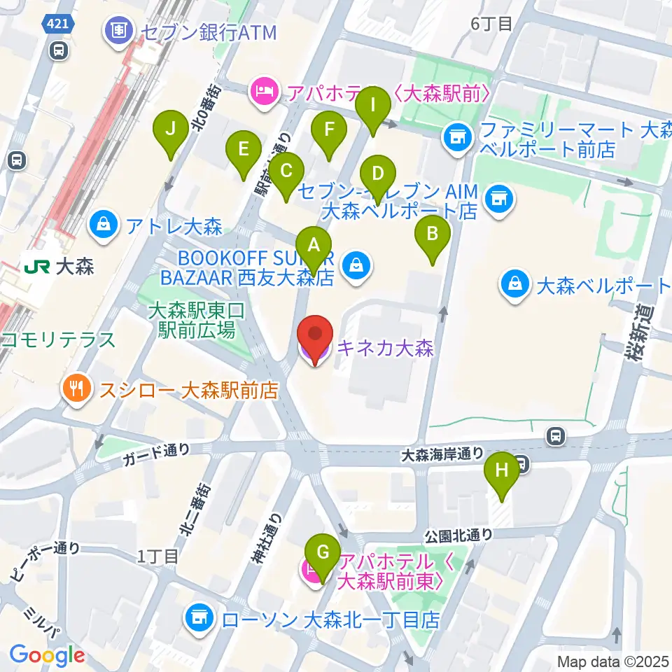キネカ大森周辺の駐車場・コインパーキング一覧地図