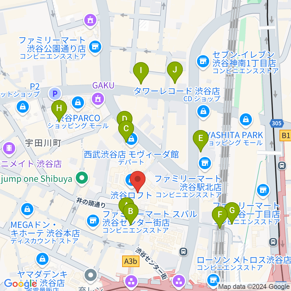 渋谷シネクイント周辺の駐車場・コインパーキング一覧地図