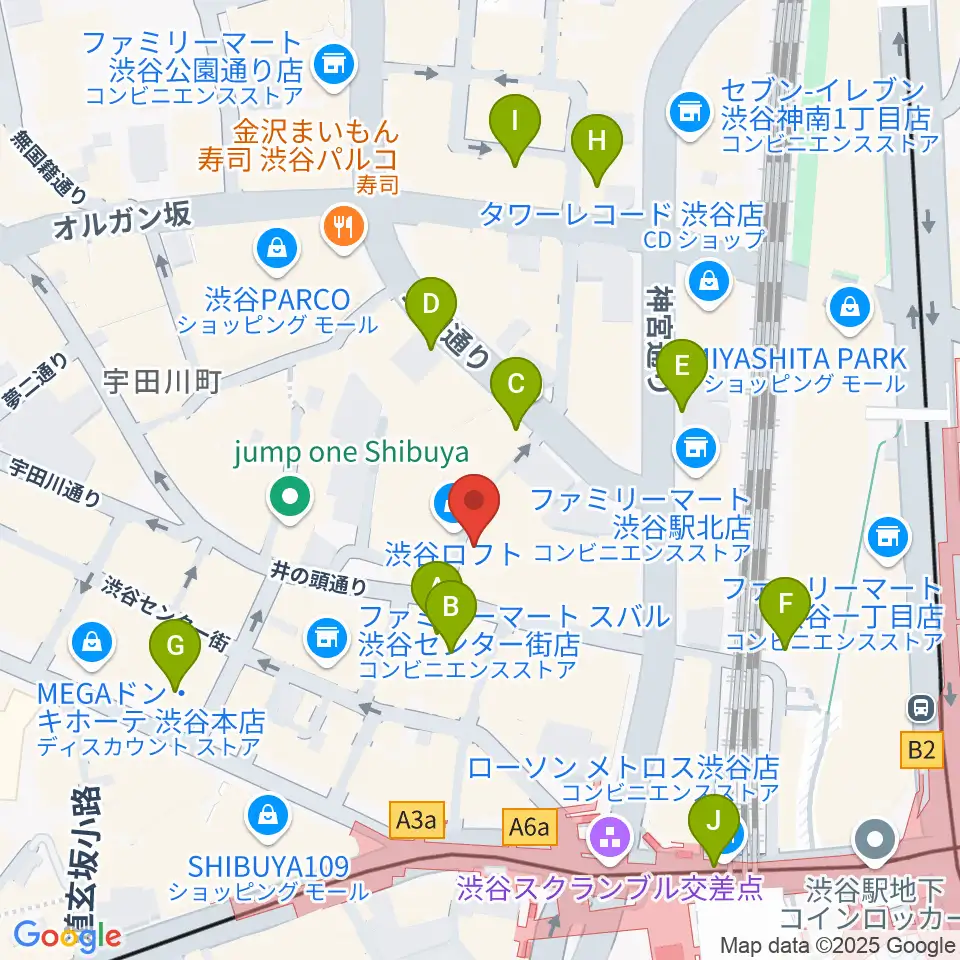 渋谷シネクイント周辺の駐車場・コインパーキング一覧地図