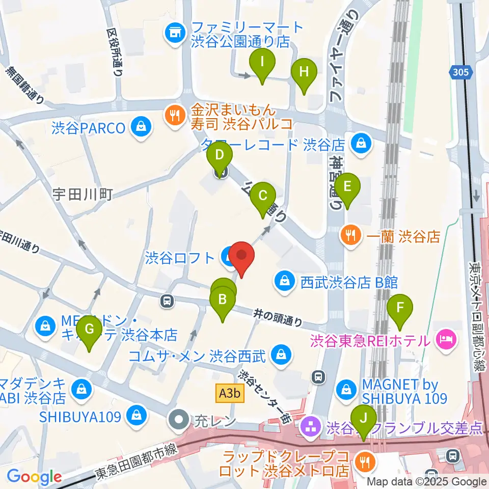 渋谷シネクイント周辺の駐車場・コインパーキング一覧地図