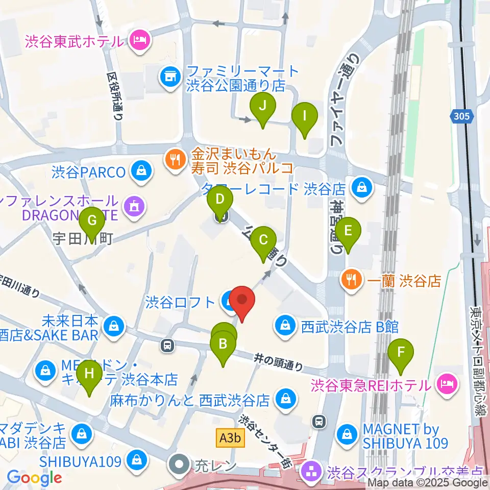 渋谷シネクイント周辺の駐車場・コインパーキング一覧地図