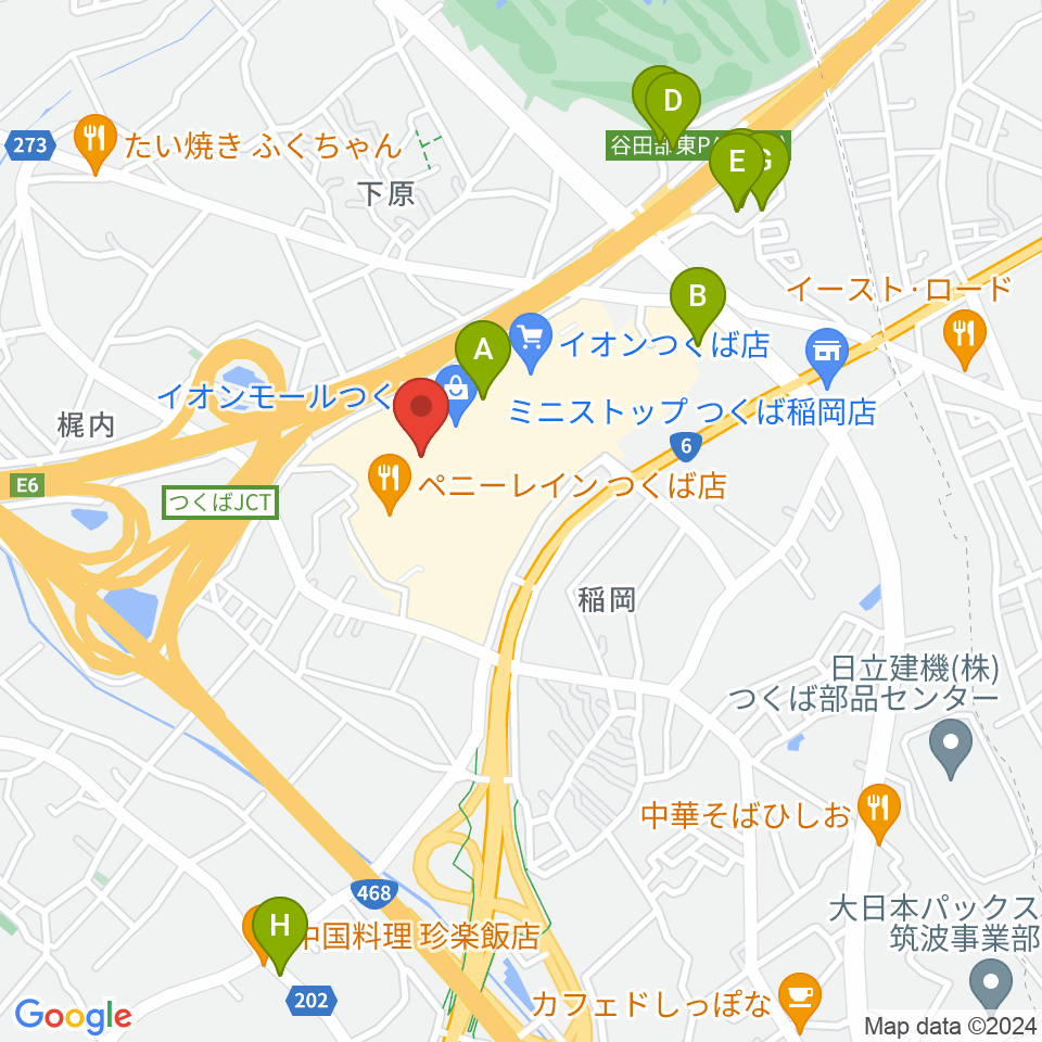 ウインズ・ユーつくば店周辺の駐車場・コインパーキング一覧地図