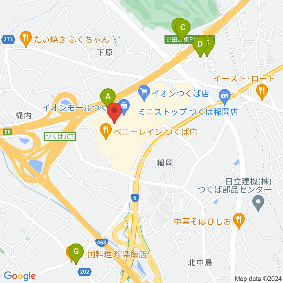 ウインズ・ユーつくば店周辺の駐車場・コインパーキング一覧地図